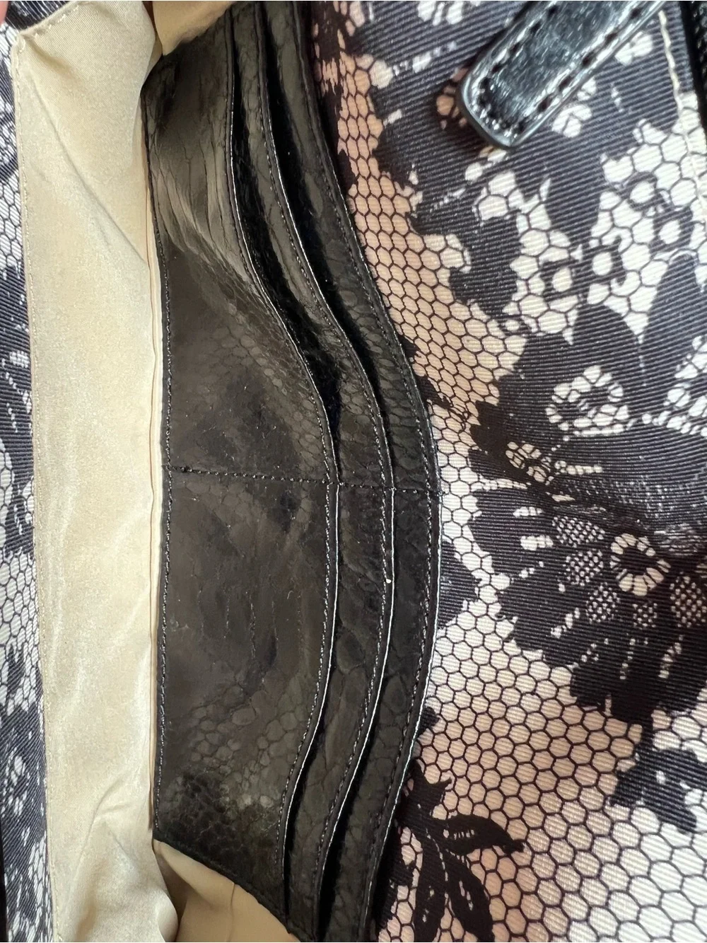 Alfani Black & White Lace Chain Shoulder/ Clutch bag, removable chain